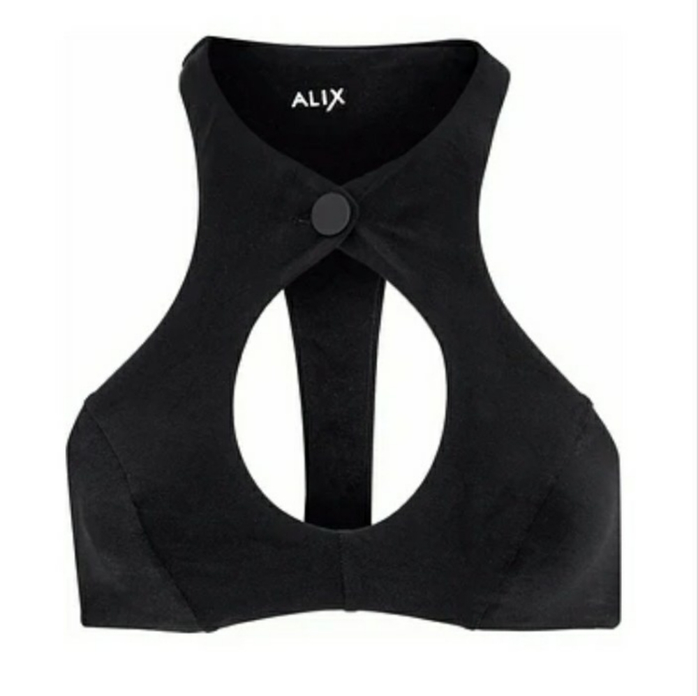 NWT ALIX East Cutout Bikini Top in Black T-Back, M - Picture 3 of 3